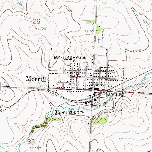 Topographic Map of Cornerstone Bible Church, KS