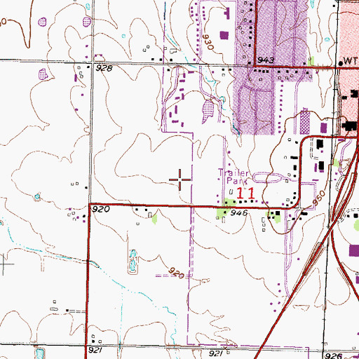 Topographic Map of Crossroads Baptist Church, KS