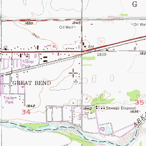 Topographic Map of Eastside Southern Baptist Church, KS