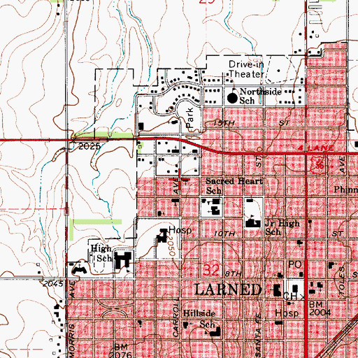Topographic Map of Escue Chapel, KS