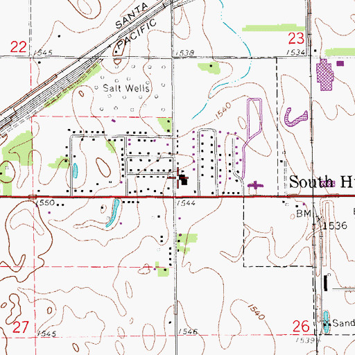 Topographic Map of Evangelical Free Church, KS