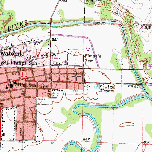 Topographic Map of Faith Baptist Church, KS