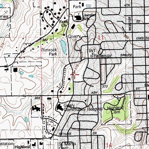 Topographic Map of Faith Tabernacle Apostolic Church, KS