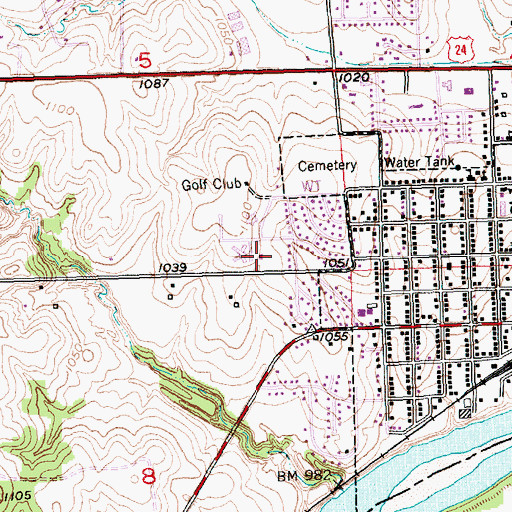 Topographic Map of First Baptist Church, KS