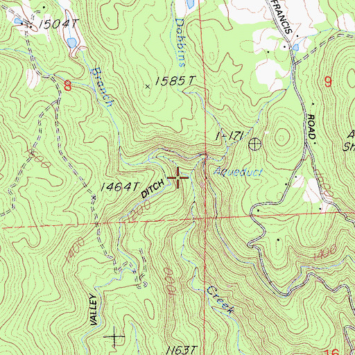 Topographic Map of West Branch Dobbins Creek, CA