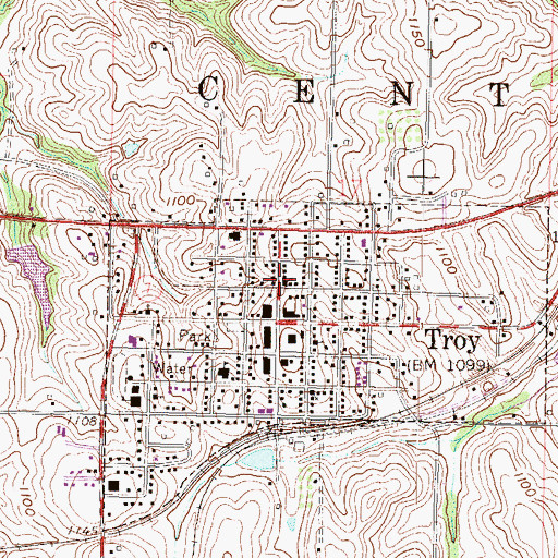 Topographic Map of First Baptist Church, KS
