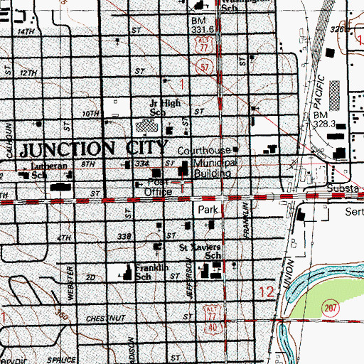 Topographic Map of First Baptist Church, KS