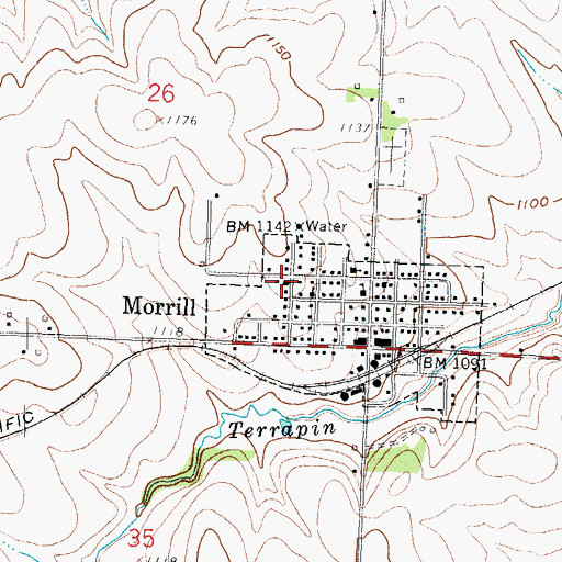 Topographic Map of First Baptist Church, KS