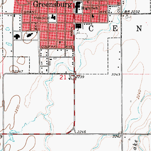 Topographic Map of First Christian Church, KS