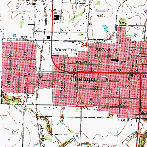 Topographic Map of First Christian Church, KS
