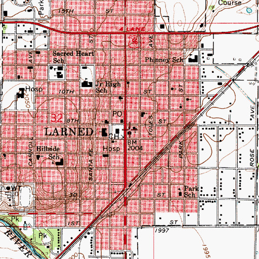 Topographic Map of First Christian Church, KS