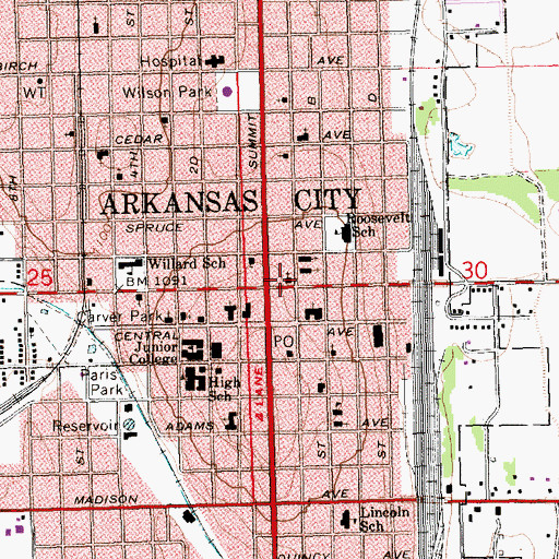 Topographic Map of First Church of Christ Scientist, KS
