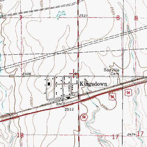 Topographic Map of First Presbyterian Church, KS