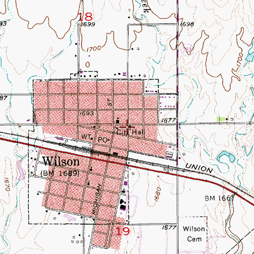 Topographic Map of First Presbyterian Church, KS