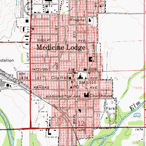 Topographic Map of First Southern Baptist Church, KS