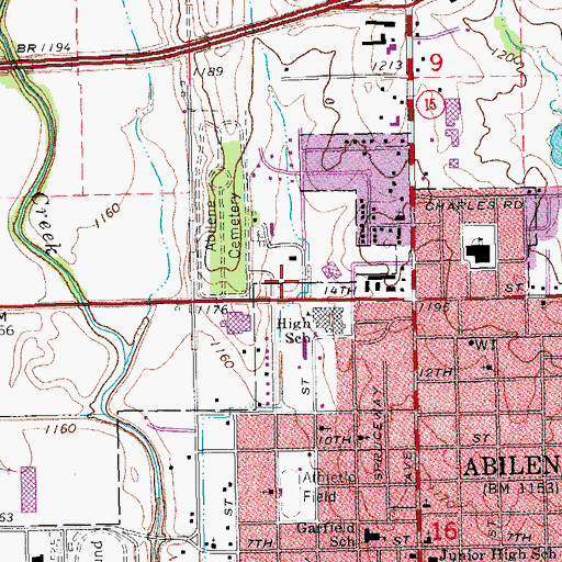 Topographic Map of First Southern Baptist Church, KS
