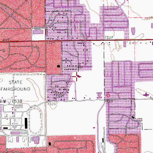 Topographic Map of Forest Park Presbyterian Church, KS