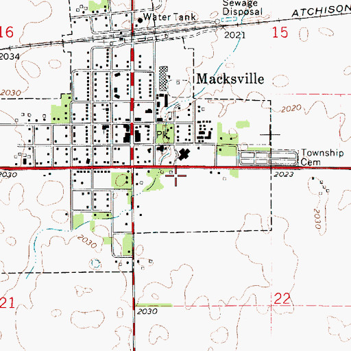 Topographic Map of Free Methodist Church, KS