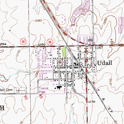 Topographic Map of Heritage Evangelical Free Church, KS