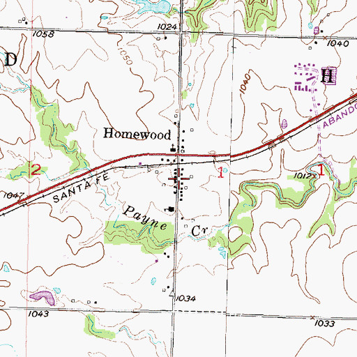 Topographic Map of Homewood Christian and Community Church, KS