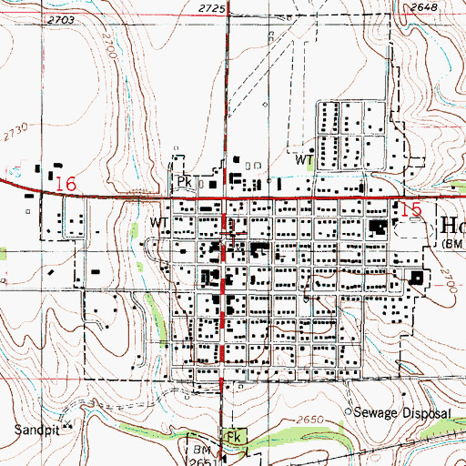Topographic Map of Hoxie Christian Church, KS