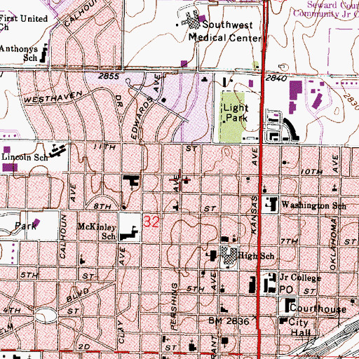 Topographic Map of Iglesia de Cristo Maranatha Elim, KS