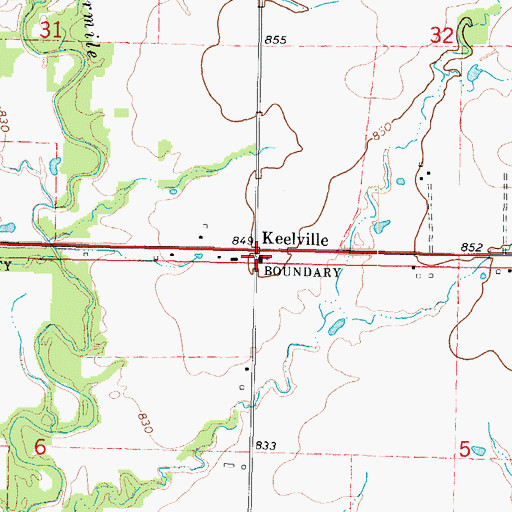 Topographic Map of Keelville Church, KS
