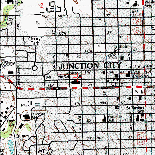 Topographic Map of Lighthouse Christian Fellowship Church of God, KS