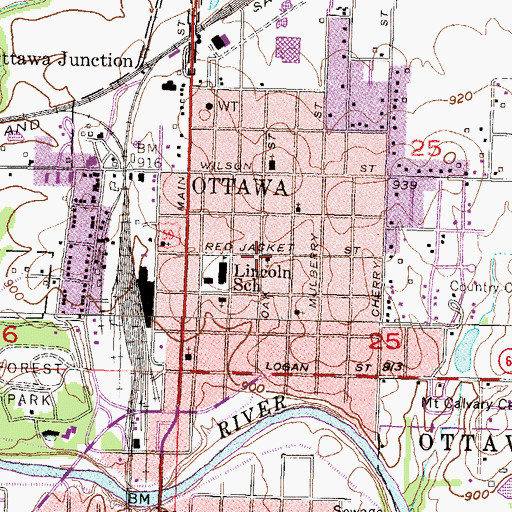 Topographic Map of Living Way Apostolic Church, KS