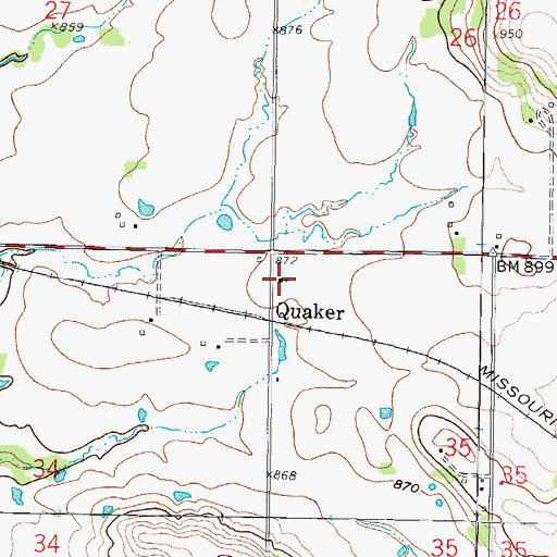 Topographic Map of Macedonia Baptist Church, KS
