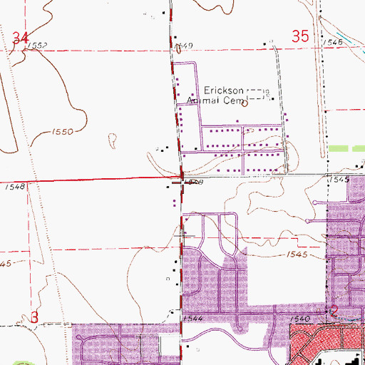 Topographic Map of New Life Christian Church, KS