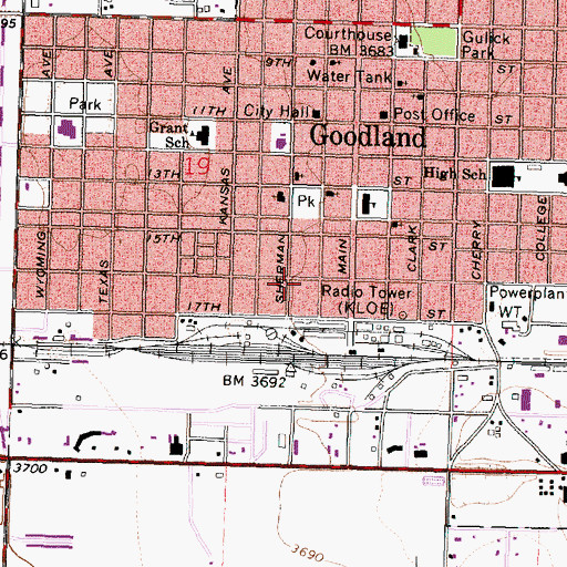 Topographic Map of Promise Land Baptist Church, KS