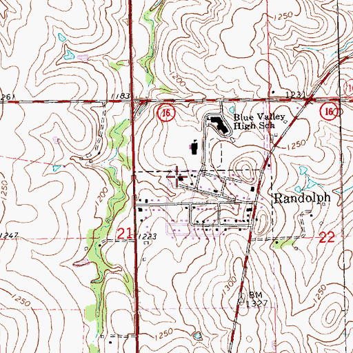 Topographic Map of Randolph United Methodist Church, KS