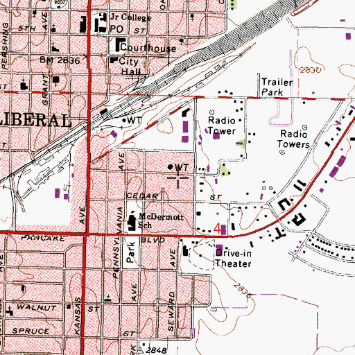 Topographic Map of Risen Glory Church, KS