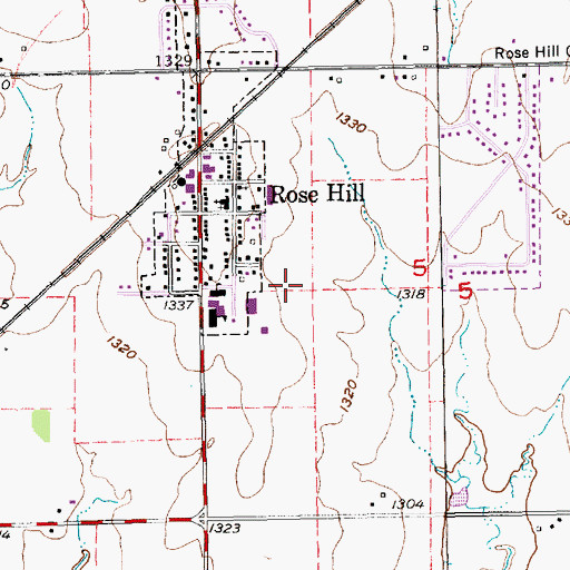 Topographic Map of Rose Hill Victory Fellowship Church, KS