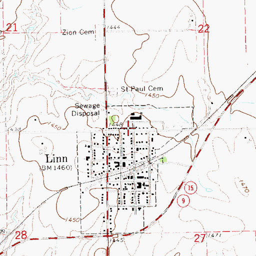 Topographic Map of Saint Paul Lutheran Church, KS