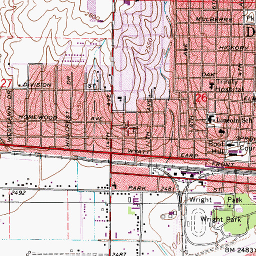Topographic Map of Second Missionary Baptist Church, KS