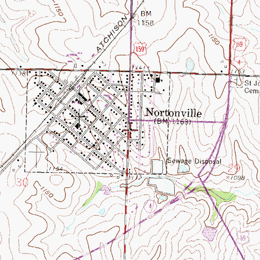 Topographic Map of Seventh Day Baptist Church, KS