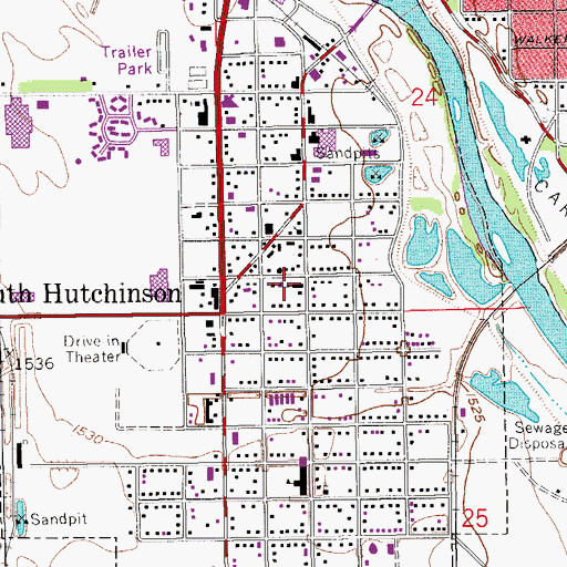 Topographic Map of South Hutchinson Christian Church, KS