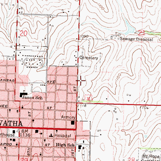 Topographic Map of The Christian Center, KS
