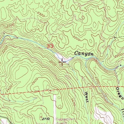 Topographic Map of West Canyon, CA