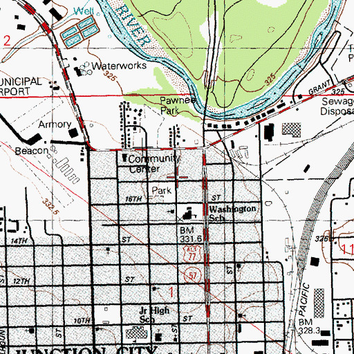 Topographic Map of Ward Chapel African Methodist Episcopal Church, KS