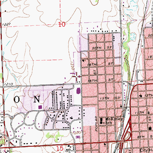 Topographic Map of Wellington Baptist Temple, KS