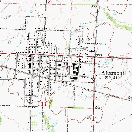 Topographic Map of Altamont Christian Church, KS