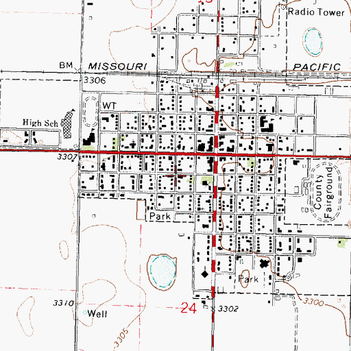 Topographic Map of Assembly of God Church, KS
