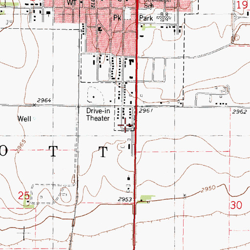 Topographic Map of Assembly of God Church, KS