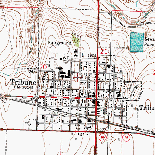 Topographic Map of Assembly of God Church, KS