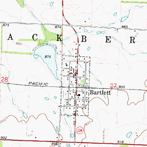 Topographic Map of Bartlett Christian Church, KS