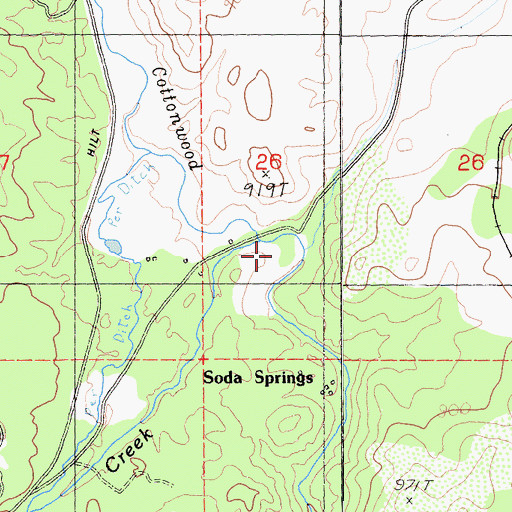 Topographic Map of West Cottonwood Creek, CA