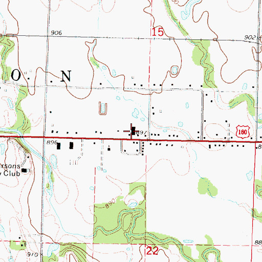 Topographic Map of Berean Baptist Church, KS